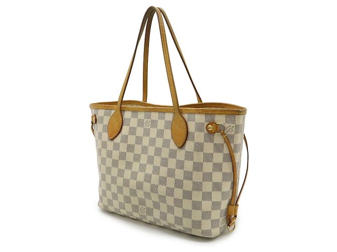 Borsa tote Neverfull PM Damier Azur di Louis Vuitton Crudo - vista 3