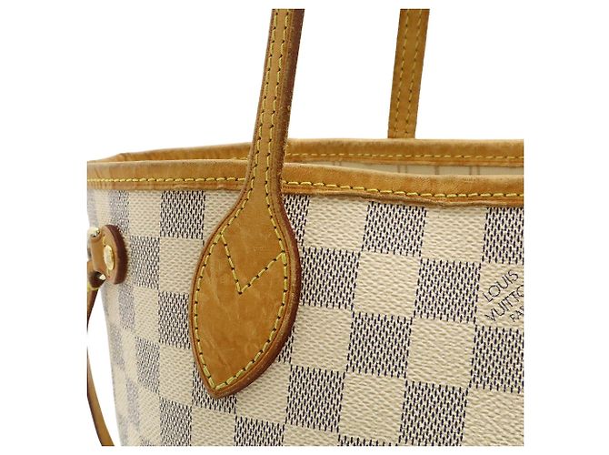 Borsa tote Neverfull PM Damier Azur di Louis Vuitton Crudo - vista 9
