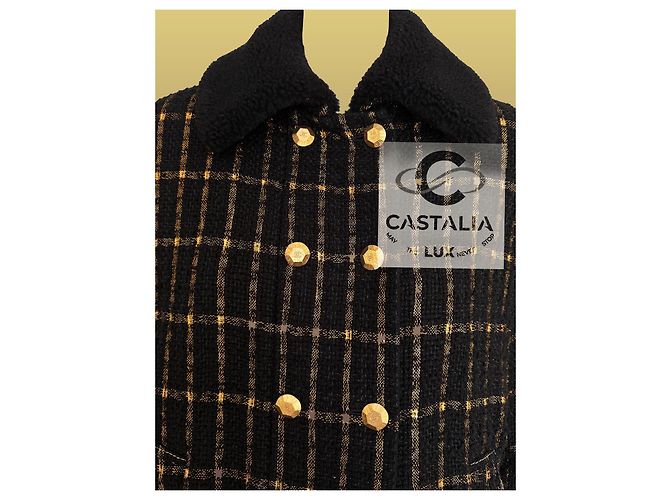 Chanel Chaqueta de tweed negro Geometry Eterna París / Egipto 36 FR - vista 10