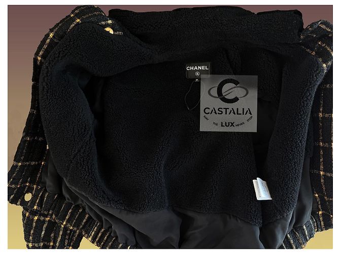 Chanel Chaqueta de tweed negro Geometry Eterna París / Egipto 36 FR - vista 15