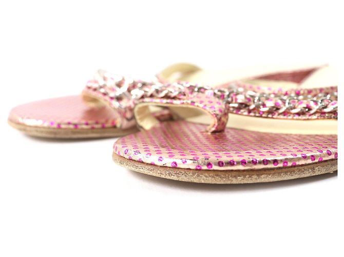 Sandali piatti COCO Chain Chanel Rosa 35.5 - vista 5