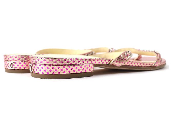 Sandali piatti COCO Chain Chanel Rosa 35.5 - vista 7