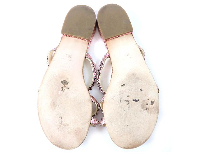 Sandali piatti COCO Chain Chanel Rosa 35.5 - vista 8