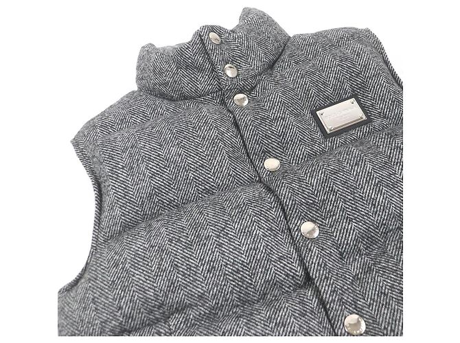 Chaleco de lana y nylon de Dolce & Gabbana Castaño Gris - vista 2