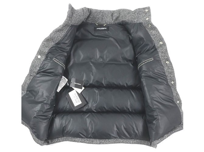 Chaleco de lana y nylon de Dolce & Gabbana Castaño Gris - vista 3