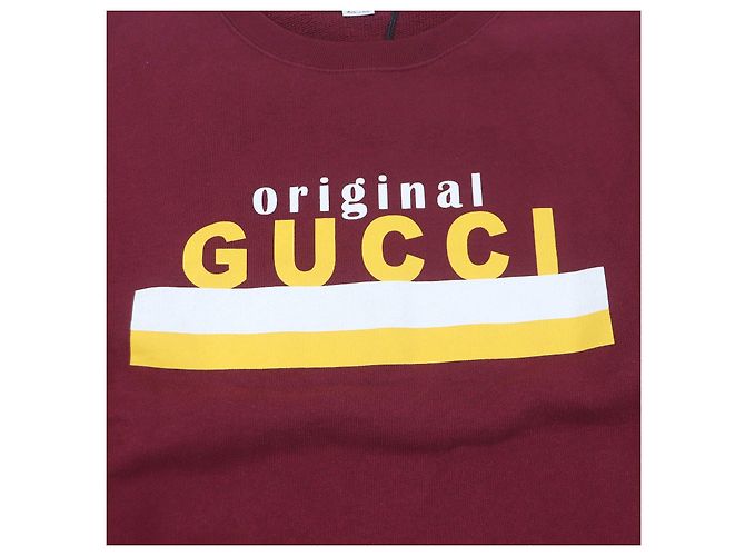 GUCCI Logo-Druck Sweatshirt mit Rundhalsausschnitt L Rot Bordeaux - Ansicht 4