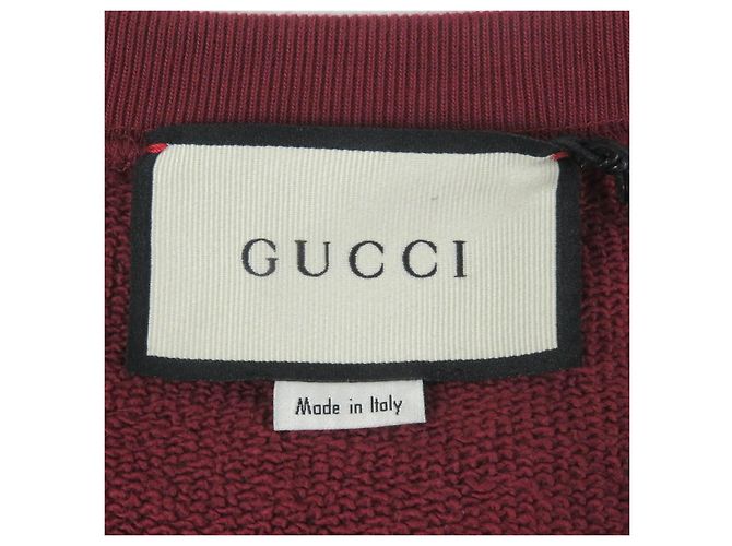 GUCCI Logo-Druck Sweatshirt mit Rundhalsausschnitt L Rot Bordeaux - Ansicht 5