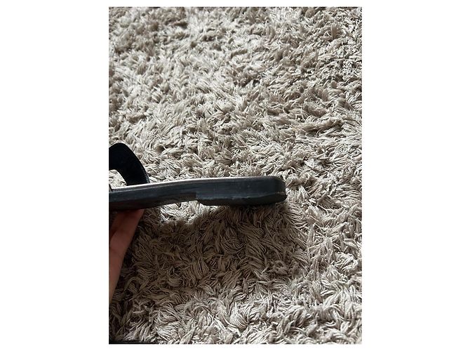 Sandali Hermès in agnello argento e grigio scuro Grigio antracite - vista 6