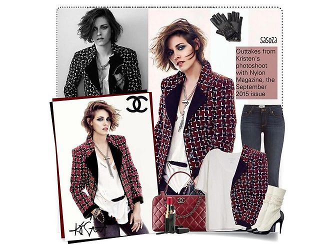 Chaqueta de tweed burdeos Chanel Coco Brasserie 42 FR - vista 4