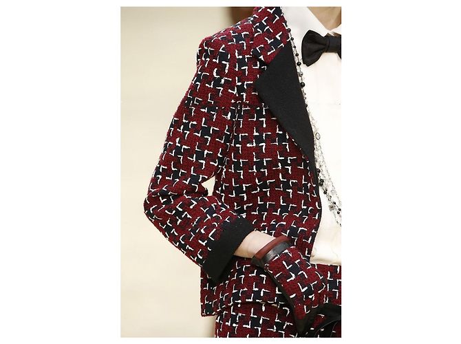 Chaqueta de tweed burdeos Chanel Coco Brasserie 42 FR - vista 5