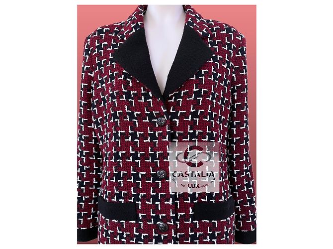 Chaqueta de tweed burdeos Chanel Coco Brasserie 42 FR - vista 7