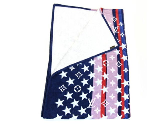 Serviette de plage Louis Vuitton bleu marine et rouge - vue 4