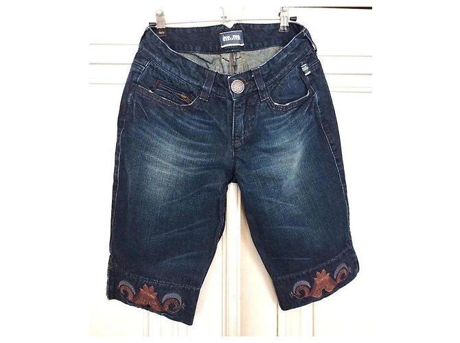 Jean Paul Gaultier Bermuda in denim blu - vista 17