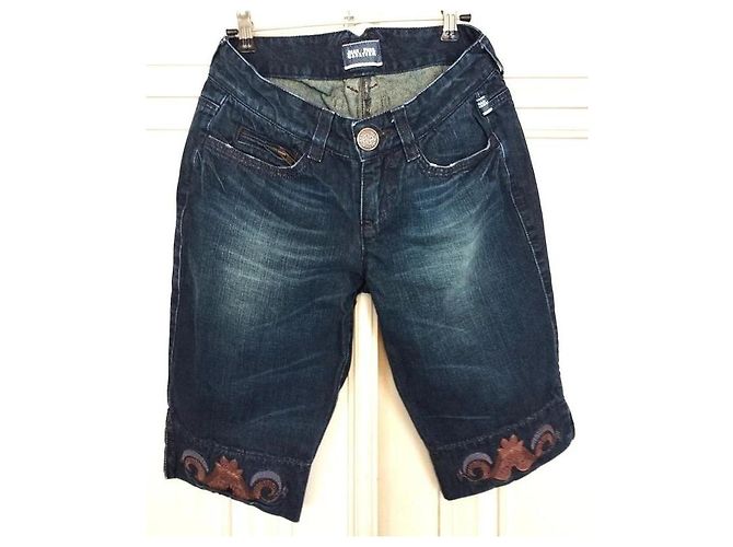 Jean Paul Gaultier Bermuda in denim blu - vista 6