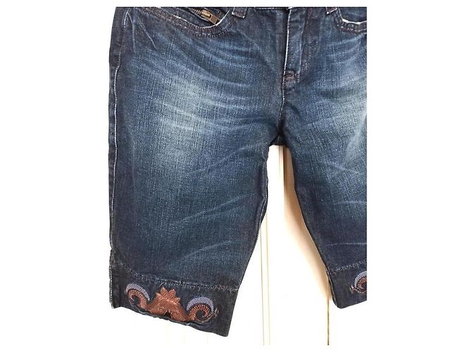 Jean Paul Gaultier Bermuda in denim blu - vista 7
