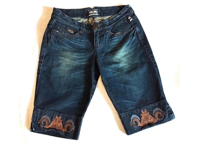 Jean Paul Gaultier Bermuda in denim blu - vista 8