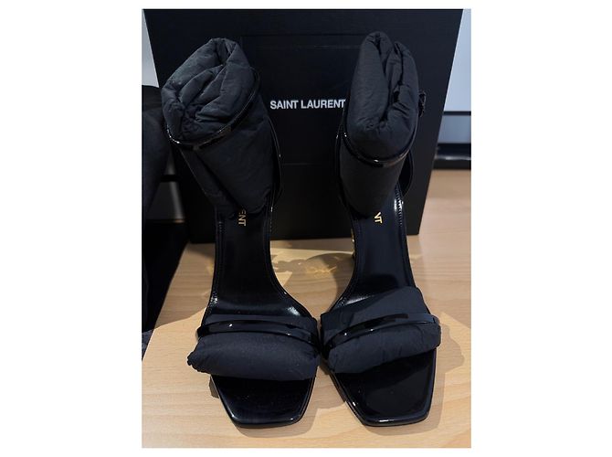 Décolleté Saint Laurent Opyum vernice nero 11 cm - vista 4