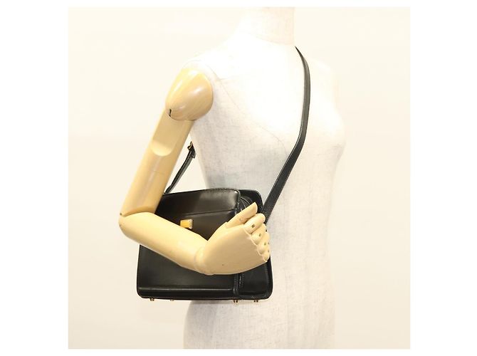 Borsa a Spalla BALLY in Pelle Nera Oro Auth BA2644 Nero D'oro - vista 24