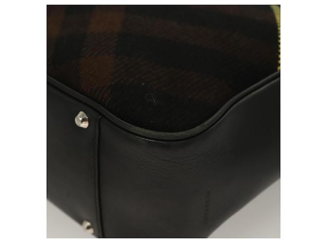 Borsa a mano in lana nera e argento con motivo Nova Check di BURBERRY Auth BA2877 Nero - vista 14