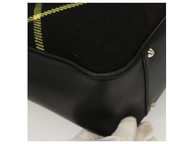 Borsa a mano in lana nera e argento con motivo Nova Check di BURBERRY Auth BA2877 Nero - vista 15