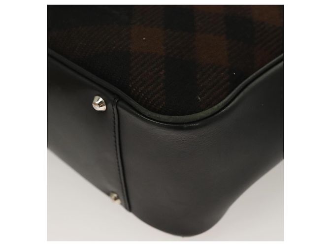 Borsa a mano in lana nera e argento con motivo Nova Check di BURBERRY Auth BA2877 Nero - vista 16