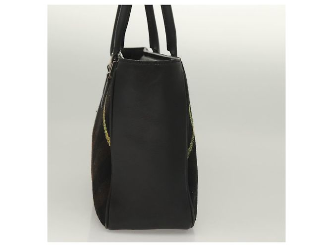 Borsa a mano in lana nera e argento con motivo Nova Check di BURBERRY Auth BA2877 Nero - vista 4