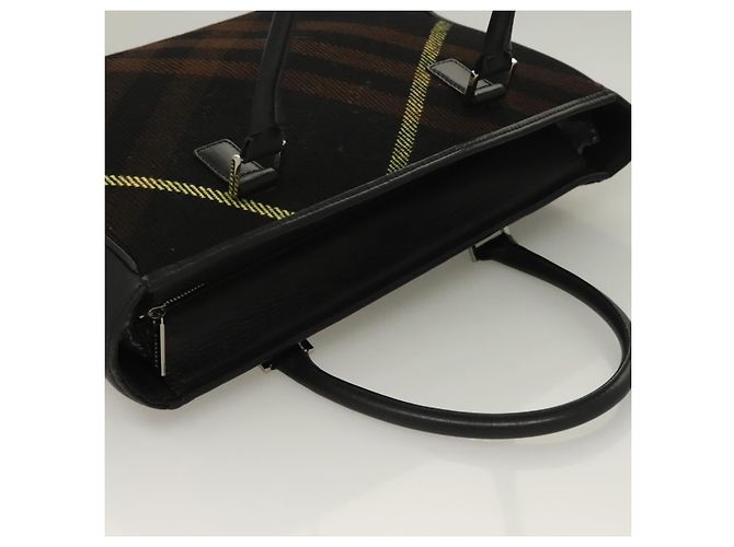 Borsa a mano in lana nera e argento con motivo Nova Check di BURBERRY Auth BA2877 Nero - vista 6