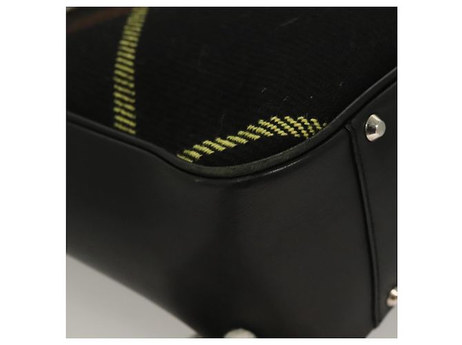 Borsa a mano in lana nera e argento con motivo Nova Check di BURBERRY Auth BA2877 Nero - vista 9