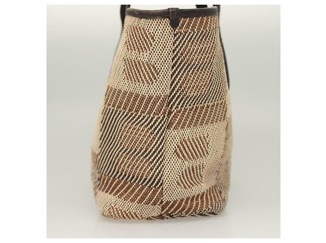 BALLY Borsa Tote in Tela Marrone Auth hk2728 - vista 3