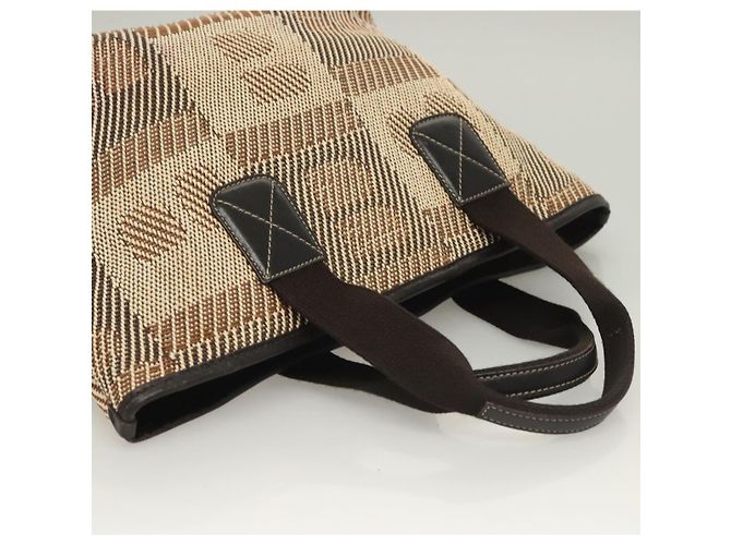 BALLY Borsa Tote in Tela Marrone Auth hk2728 - vista 6
