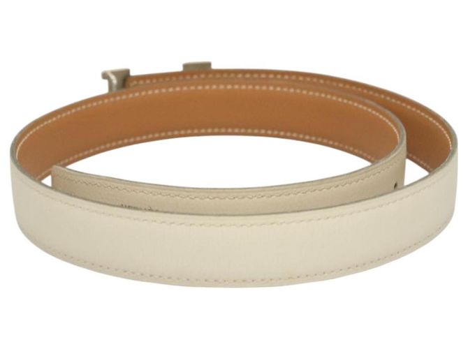 Hermès Cinturón de cuero HERMES Constance 31,5"" blanco Auth 125841M - vista 3
