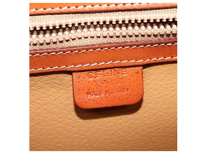 Céline Borsa a mano in tela Macadam CELINE in pelle PVC 2 in 1 marrone oro Auth yk18454 D'oro - vista 11