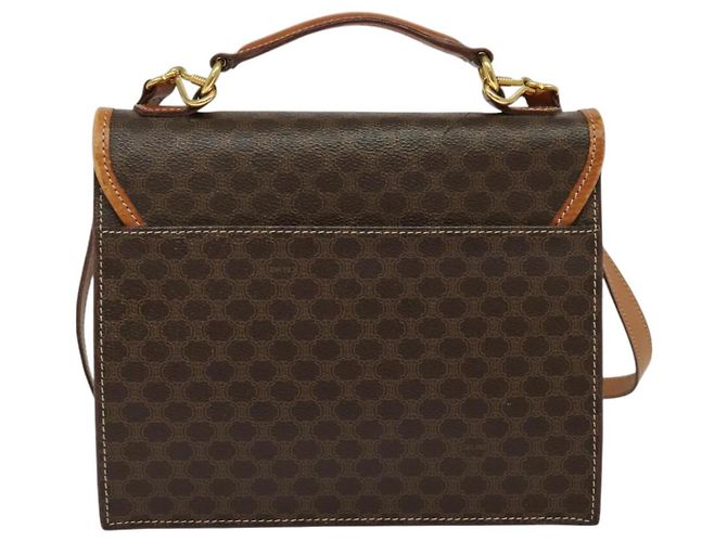 Céline Borsa a mano in tela Macadam CELINE in pelle PVC 2 in 1 marrone oro Auth yk18454 D'oro - vista 2