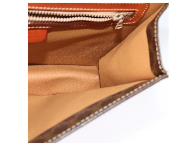 Céline Borsa a mano in tela Macadam CELINE in pelle PVC 2 in 1 marrone oro Auth yk18454 D'oro - vista 20
