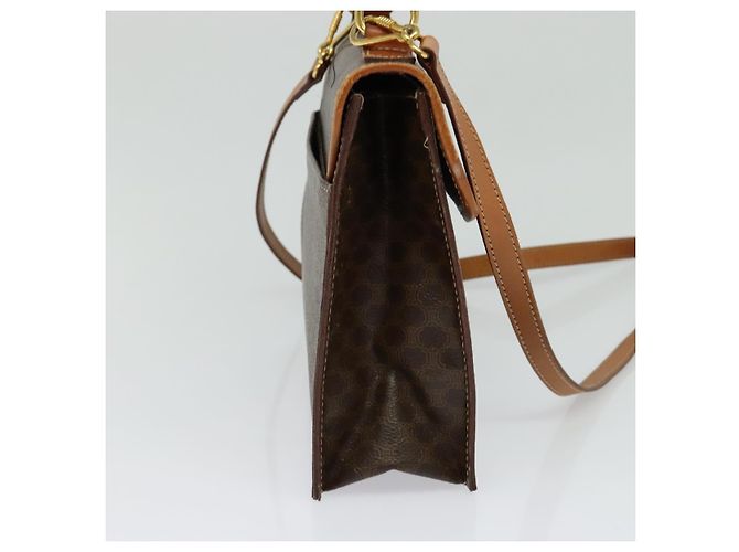 Céline Borsa a mano in tela Macadam CELINE in pelle PVC 2 in 1 marrone oro Auth yk18454 D'oro - vista 3
