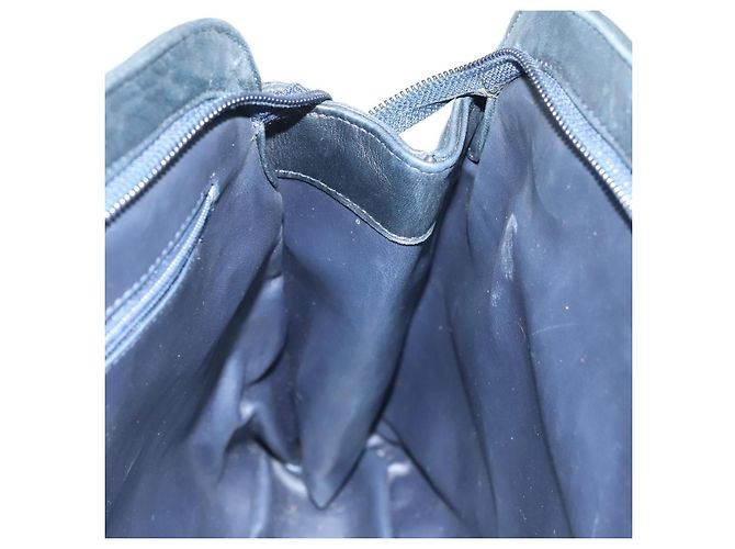 BALLY Borsa a Spalla in Pelle Trapuntata con Catena Navy Gold Auth BA2658 D'oro Blu navy - vista 18