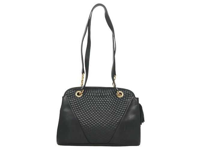 BALLY Borsa a Spalla in Pelle Trapuntata con Catena Navy Gold Auth BA2658 D'oro Blu navy - vista 2