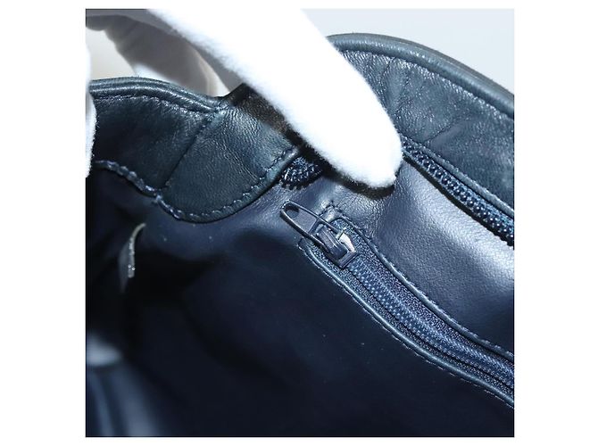 BALLY Borsa a Spalla in Pelle Trapuntata con Catena Navy Gold Auth BA2658 D'oro Blu navy - vista 20
