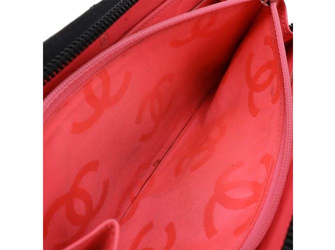 Cartera larga Chanel Cambon Line Negro Rosa - vista 9