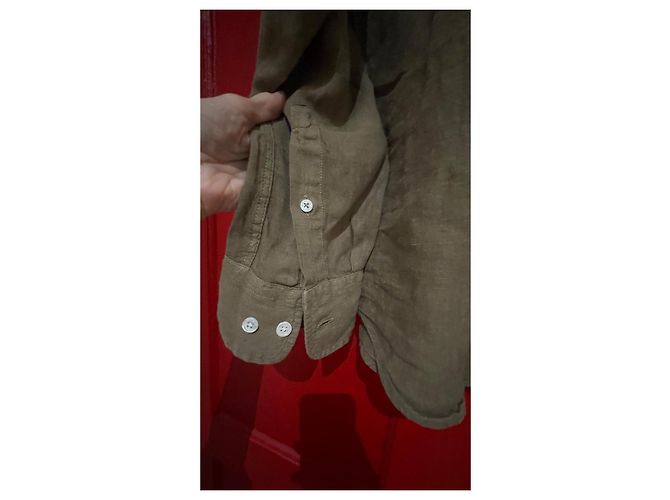 Camicia Hartford in lino marrone khaki XL Cachi Marrone chiaro - vista 8