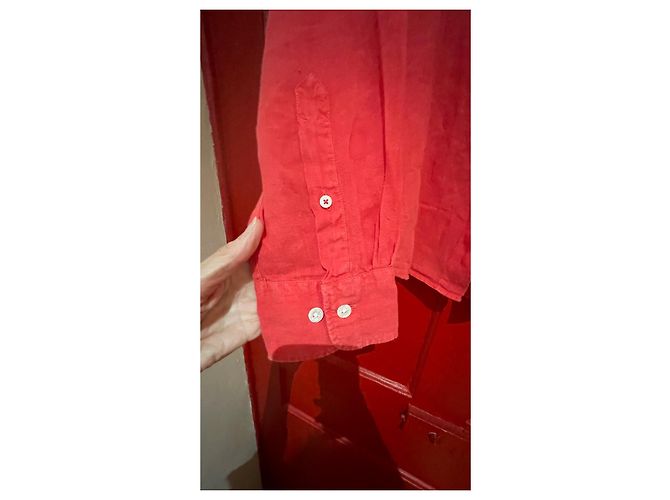 Camicia Hartford in lino rossa a maniche lunghe XL Rosso - vista 4