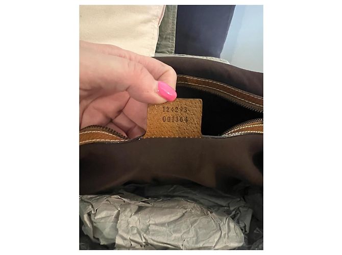 Borsa a mano Gucci Bamboo Edition Beige in tessuto - vista 3