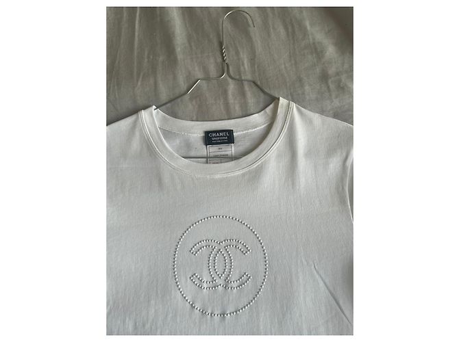 Chanel T-Shirt weiß Baumwolle XS - Ansicht 3
