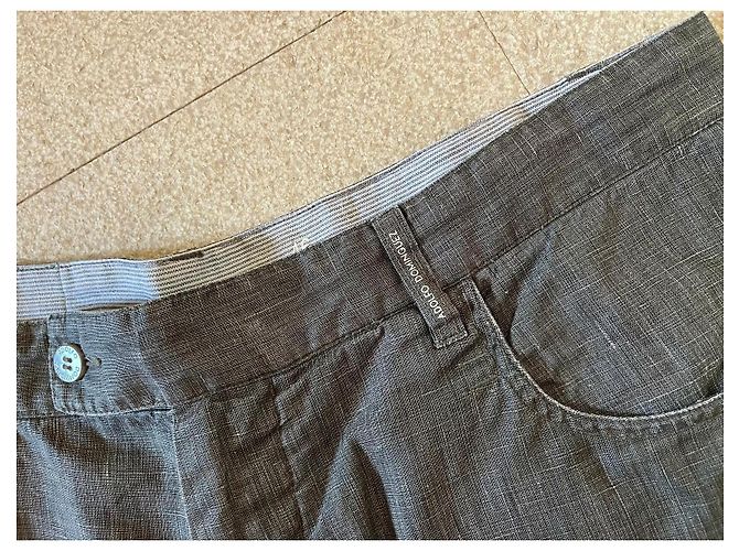 Bermuda in khaki oder militärgrün beschichtet Adolfo Dominguez Größe 46 - 48 - Ansicht 3