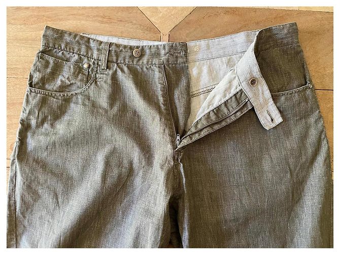 Bermuda in khaki oder militärgrün beschichtet Adolfo Dominguez Größe 46 - 48 - Ansicht 9