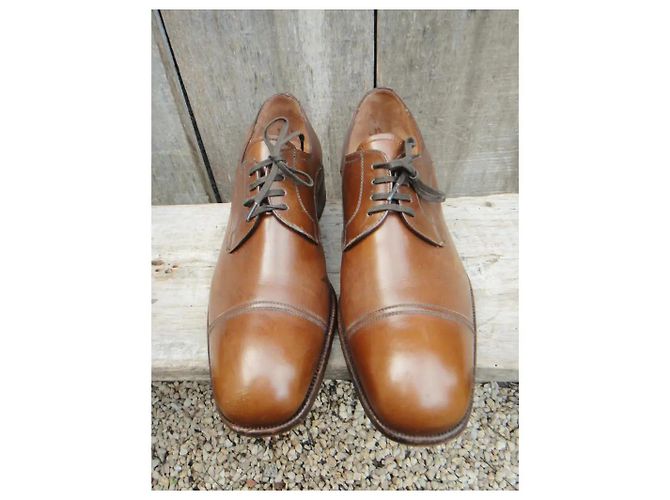 Joseph Fenestrier Derby in pelle marrone chiaro - vista 3