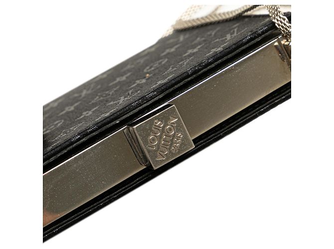 Mini Ange in satin nero Monogram Louis Vuitton - vista 7