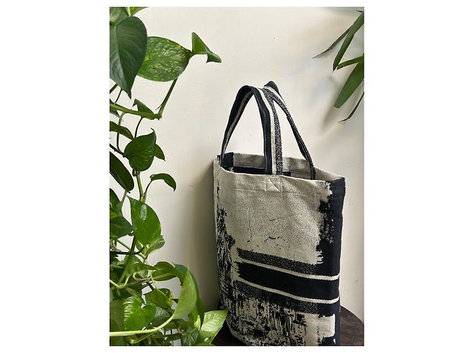 Borsa tote Christian Dior in cotone blu - vista 12