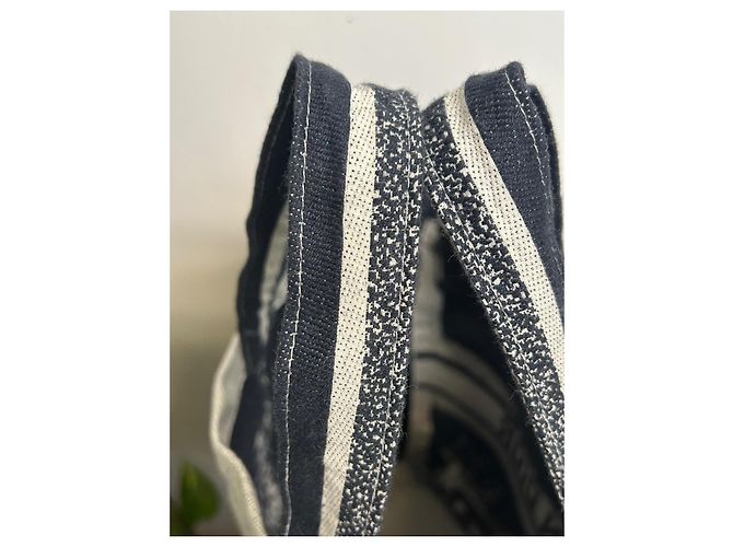 Borsa tote Christian Dior in cotone blu - vista 13