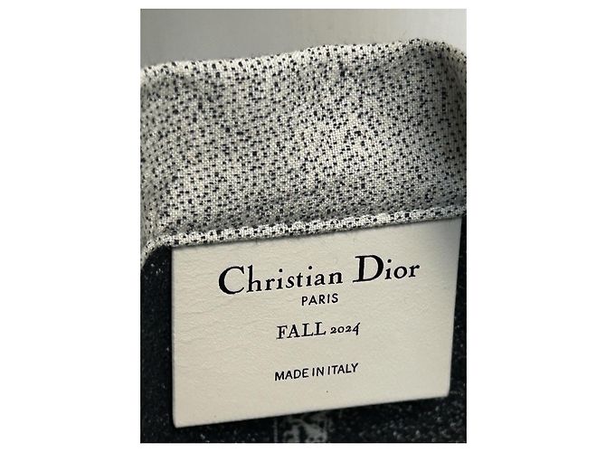 Borsa tote Christian Dior in cotone blu - vista 8